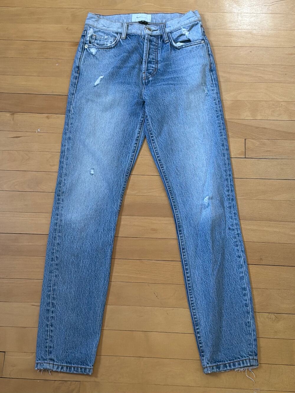 NWT Current/Elliott The Stiletto Skinny Jeans - Distressed Blue - Size 25